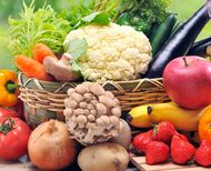 ビタミン、ミネラル、食物繊維豊富な野菜、果物